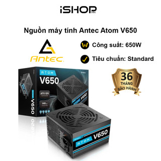 Nguồn máy tính antec atom v650, chuẩn standard, điện áp 230v, công suất 650w, hàng chính hãng - bảo hành 36 tháng