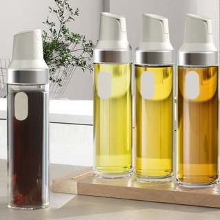 Chai đựng dầu ăn thuỷ tinh cao cấp 500ml nắp tự đóng mở bọc inox 304, Bình đựng dầu ăn, nước mắm , xì dầu vòi rót chống
