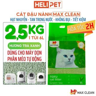 Cát Đậu Nành Max Clean Cát Vệ Sinh Cao Cấp Cho Mèo Siêu Vón Cục Không Bụi Hương Trà Xanh HeLiPet