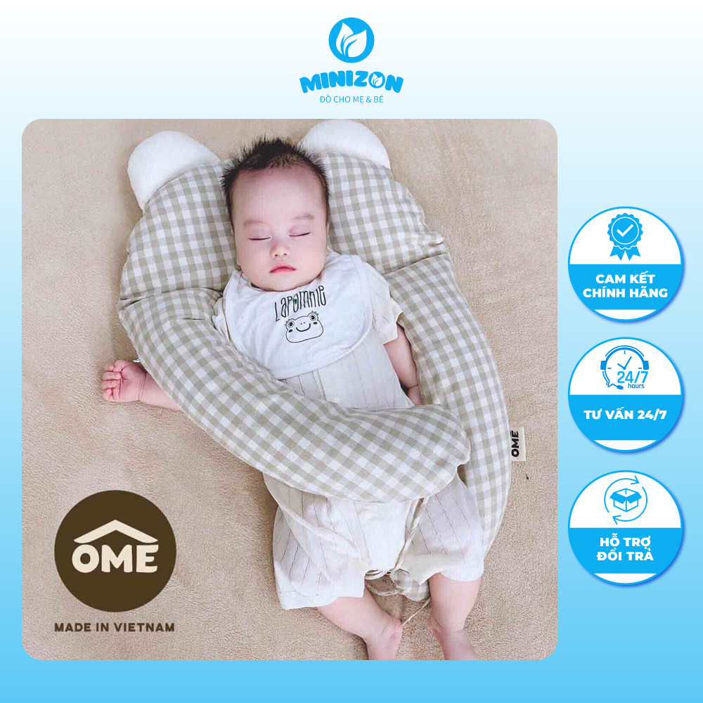 Gối Chặn Vỏ Đỗ ÔME Chính Hãng Cao Cấp Cho Bé | Minizon Kids
