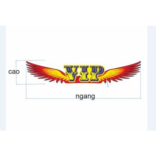 Tem vip cánh chim dán trang trí đầu xe máy, capo ô tô, xe tải