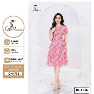 Đầm công sở CITI MODE FASHION thiết kế dáng xòe hoa hồng DH4736