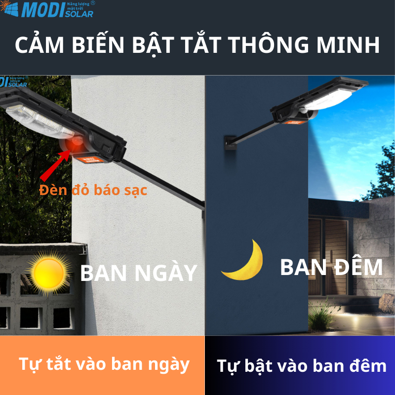 Đèn Năng Lượng Mặt Trời MODI SOLAR, Đèn Led Năng Lượng Mặt Trời Chip Led Siêu Sáng