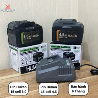 Pin 15 Cell Hukan 4.5 Ah - 6.0 Ah Mạch 4 Mofet Dòng Xả Cao Tặng Kèm Sạc Bàn Dành Cho Máy Khoan Bê Thông Máy Mài Pin