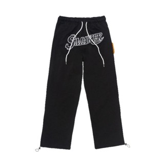   SMAKER  Quẩn nỉ chân cua Unisex lưng thun mặc thoải mái họa tiết cá tính Local Brand-LOGO SWEAT PANTS IN BLACK 