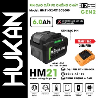 Pin Hukan Gen 2 10 Cell - 15 cell HUKAN Gen 2, Dòng xả Cao, Dung lượng lớn