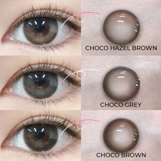 【HOT Kính áp tròng Freshlady 1 cặp 6 tháng Choco Gray lens xám 0 độ 14.2-14.5mm  lens gray (Tặng hộp đựng lens)