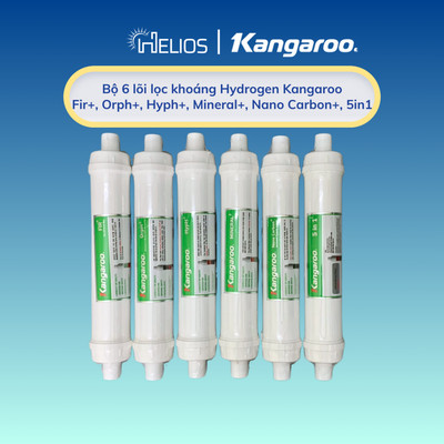 Trọn bộ 6 lõi lọc chức năng hydrogen+ Kangaroo (Fir+, Orph+, Hyph+, Mineral+, Nano Carbon+, 5in1) - Hàng chính hãng