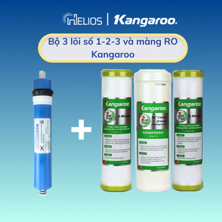 Combo bộ lọc thô 123 và màng RO cho máy lọc nước RO Kangaroo - Hàng chính hãng