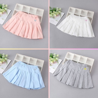 Chân váy cotton xếp ly thêu tim cho bé gái Malwee A107  thời trang trẻ em từ 2-7 tuổi