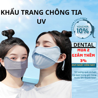 Khẩu trang vải chống nắng chống tia UV chất lụa băng mềm mịn mát thông thoáng