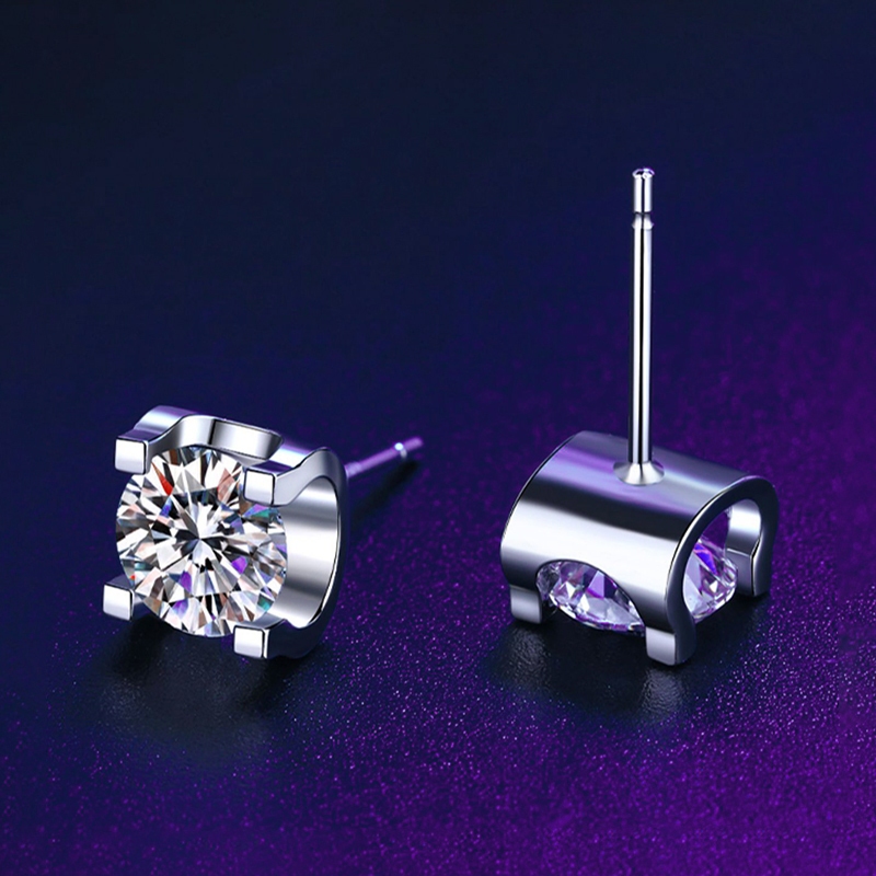 Bông tai kim cương nhân tạo Moissanite 5-6.5 ly kiểm định GRA Kann Jewelry FY-208