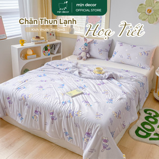 Chăn Thun Lạnh Mịn Decor Chần Bông Mỏng Nhẹ Mát Mịn Kích Thước 2mx2m3 - Hoạ Tiết Dễ Thương
