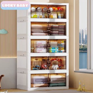 Tủ nhựa gấp gọn Tủ đựng đồ dung tích lớn 49/59/69CM tùy chọn, chất liệu nhựa PP an toàn