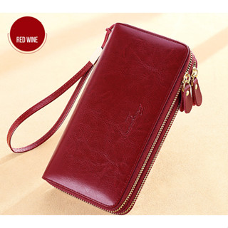 Ví Nữ Nhiều Ngăn Dáng Dài Da Bò Cao Cấp 9007 Bền Đẹp Đựng Điện Thoại Tiền Thẻ Card 2 Ngăn Kéo Khóa An Toàn Tiện Lợi