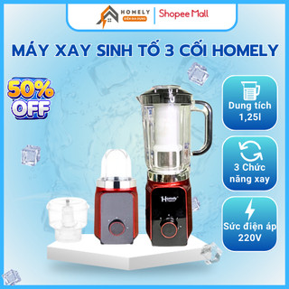 Máy Xay Sinh Tố Homely HL-513 Chính Hãng, Máy Xay Sinh Tố 3 Cối Bảo Hành 12 Tháng