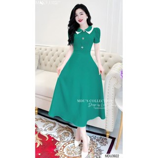  MDU3922 Váy thiết kế thanh lịch và sang trọng với chất liệu dạ Text Hàn cao cấp, hàng 2 lớp có lót lụa.