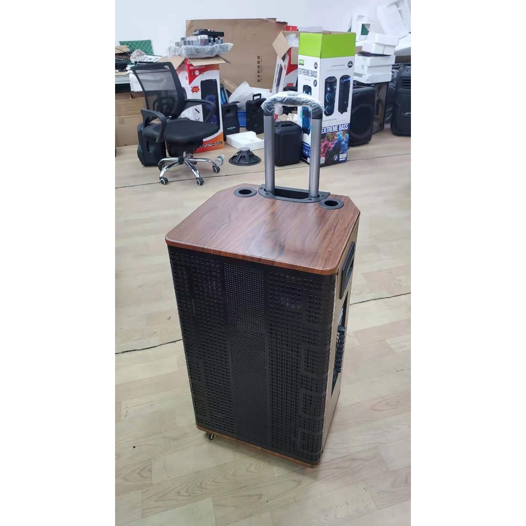 Loa kéo karaoke ONTEKCO 1503 BLACK kết nối Bluetooth Bass 40cm kèm 2 Micro UHF 3 đường tiếng hát karaoke