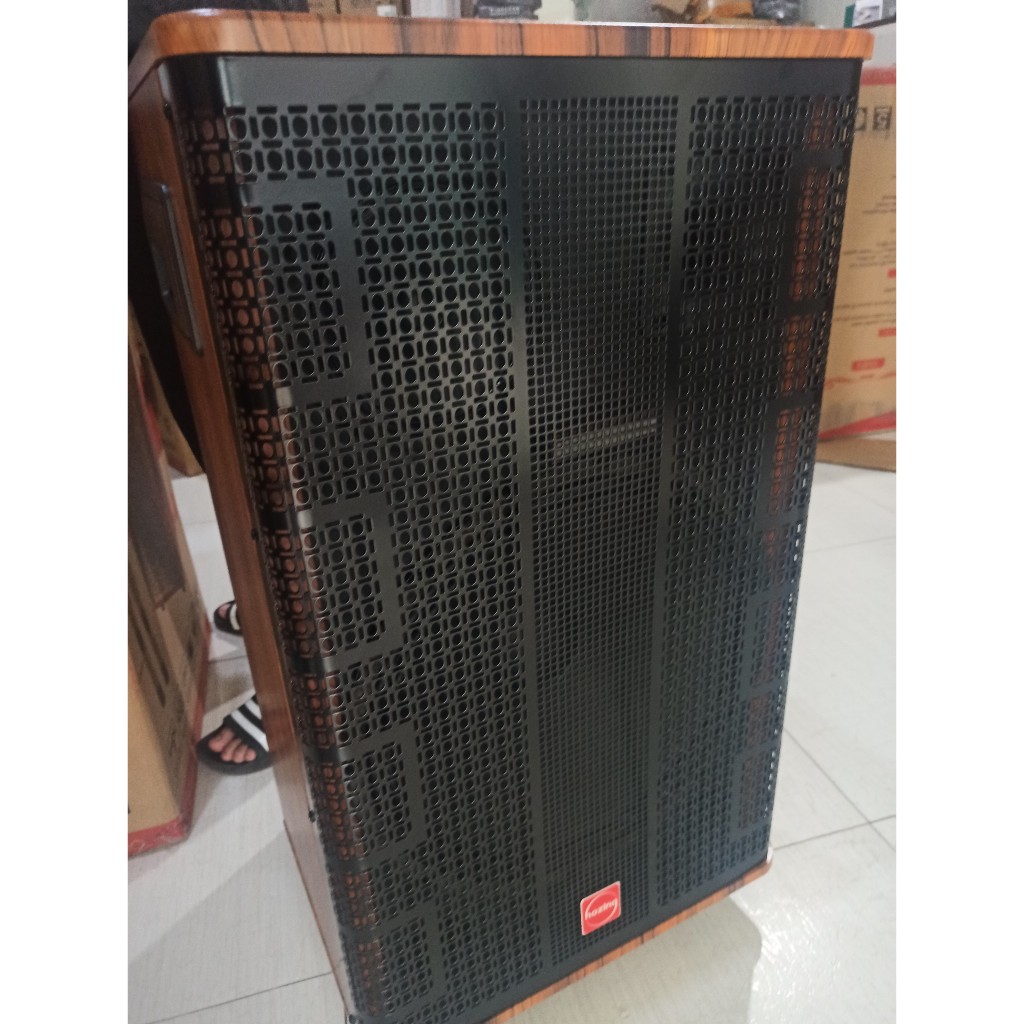 Loa kéo karaoke ONTEKCO 1503 BLACK kết nối Bluetooth Bass 40cm kèm 2 Micro UHF 3 đường tiếng hát karaoke