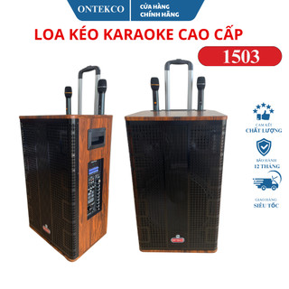 Loa kéo ontekco 1503/1503 promax bass 40 800w karaoke bluetooth tặng kèm 2 micro uhf cao cấp