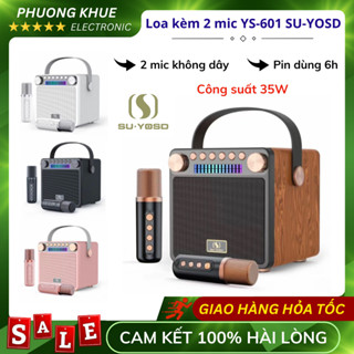 Loa Karaoke Bluetooth Kèm 2 Mic YS-601 SU-YOSD, Âm thanh sống động, Thiết kế cực đẹp, Bass cực căng, BH 12 tháng