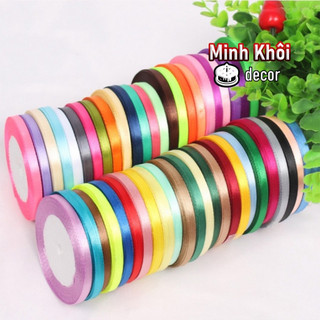 Combo 50 cuộn ruy băng vải cuộn♤ bản 1cm cuộn 23m,♤ruy băng vải cuộn