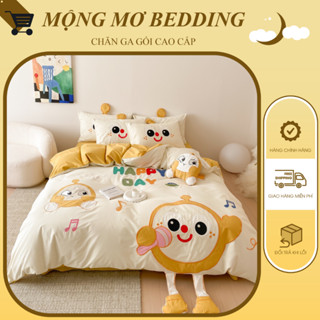 Bộ chăn ga gối Cotton Linen cao cấp,với hoạ tiết 3D sắc nét,sinh động,thấm hút mồ hôi tốt,thoáng khí,an toàn cho da bé