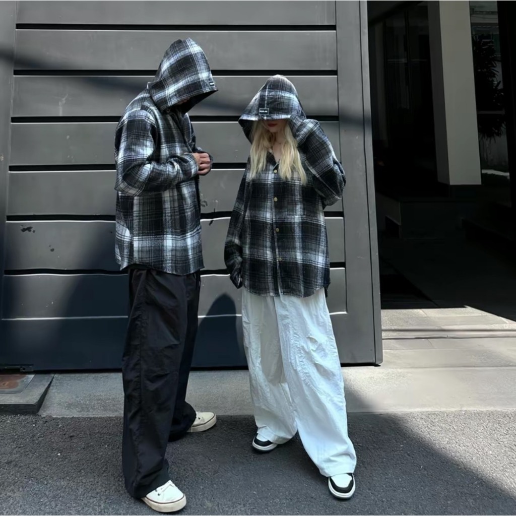 Áo khoác sơ mi  FLANNEL vải dạ sơ mi kẻ sọc caro khoác ngoài nam nữ form rộng unisex hottrend mùa hè 2024 | BigBuy360 - bigbuy360.vn