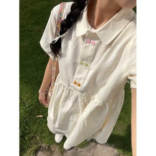  Áo sơ mi kiểu babydoll HACHI Top phối khuy màu pastel dễ thương - Vintagevibes. 
