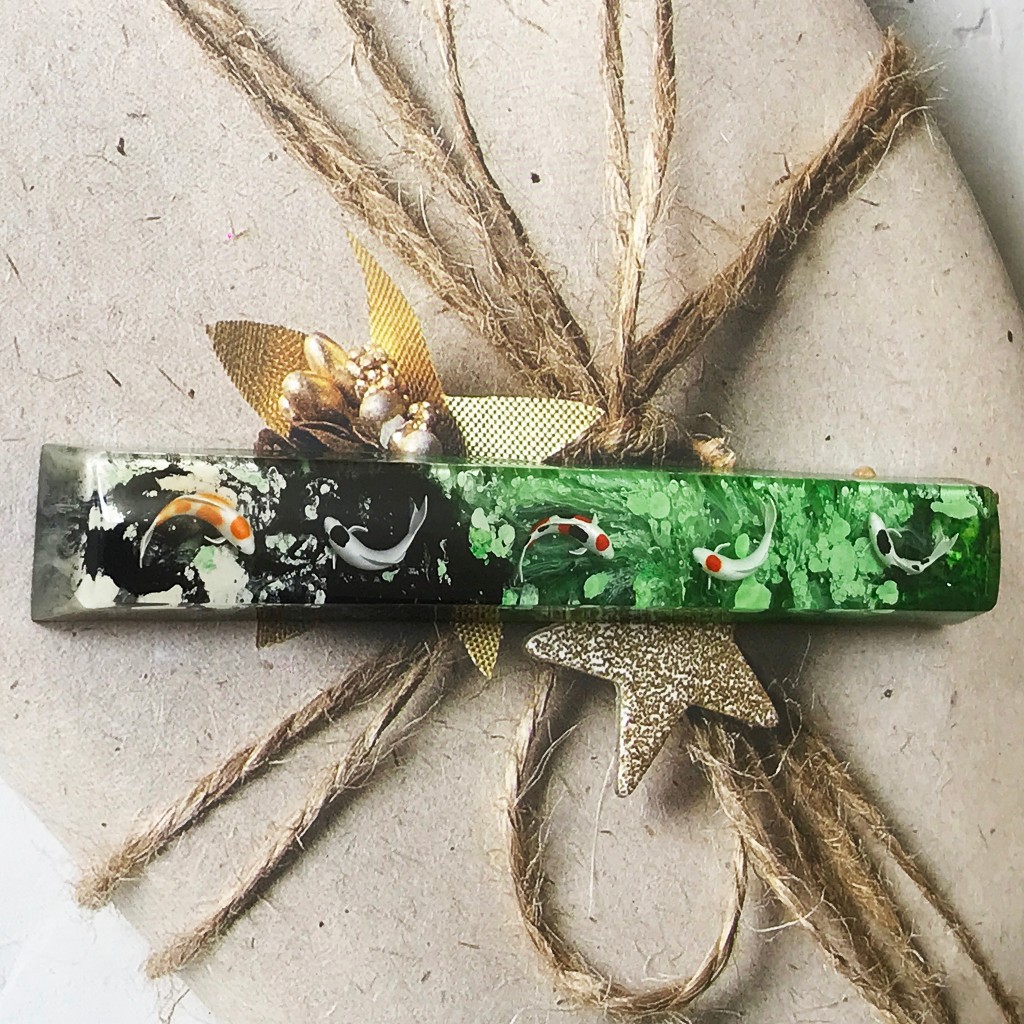 Keycap cá koi, spacebar cá koi, artisan keycap, resin handmade keycap, nút bàn phím máy tính, quà tặ