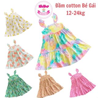 [9 - 21 kg] Đầm cotton xuất dư bé gái dáng đuôi cá siêu dễ thương, thoáng mát mùa hè, váy đầm bé gái mềm mịn