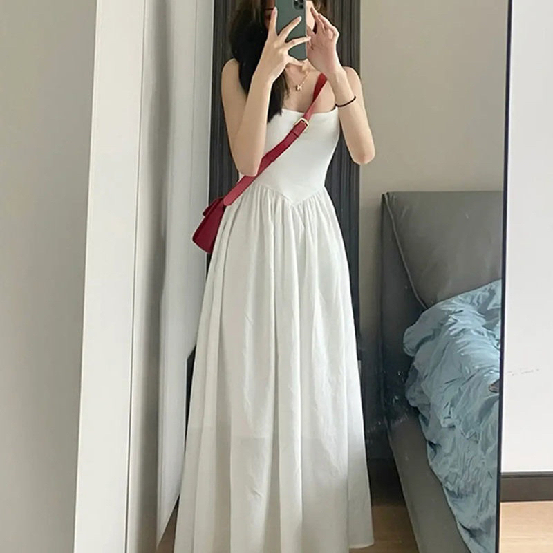 VÁY 2 DÂY TRẮNG NỮ CÚP NGỰC Có Mút Ngực, Váy Maxi DÁNG DÀI MẶC 2 KIỂU NỮ TÍNH SUZY DRESS (Có Bigsize) | BigBuy360 - bigbuy360.vn
