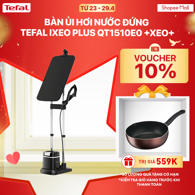 [Mã ELBSJBP04 giảm 12% đơn 500K] Bàn ủi hơi nước đứng Tefal IXEO Plus QT1510E0 - 2980W, 1L