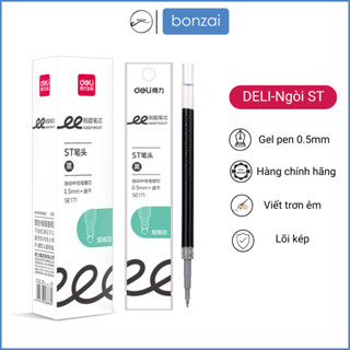Ngòi bút Gel Deli đầu ngòi ST lõi kép viết trơn êm (Hàng Chính Hãng)