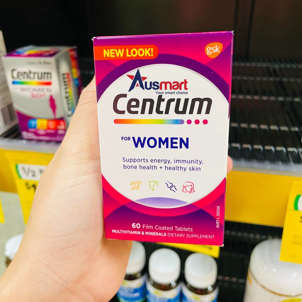 [ CHÍNH HÃNG ] Viên uống bổ sung vitamin & khoáng chất Centrum For Women 60 viên cho nữ dưới 50 tuổi