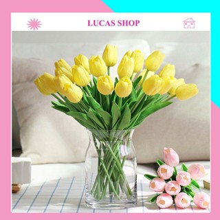 Hoa Giả - Hoa Tulip nhiều màu sắc 33cm trang trí xinh xắn, nhẹ nhàng, phụ kiện decor