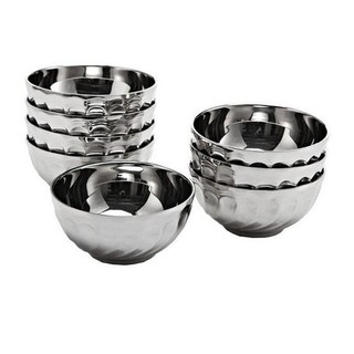 Chén, bát inox 2 lớp- chén ăn cơm inox xoắn