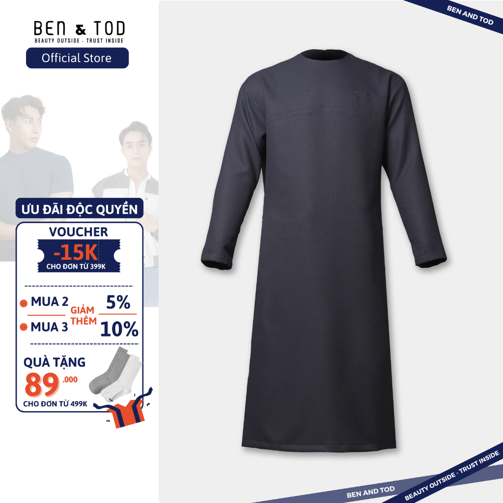Áo Dài nam BEN & TOD 21016  truyền thống áo dài cách tân cotton thoáng mát trẻ trung năng động cao cấp  OUTLET 499