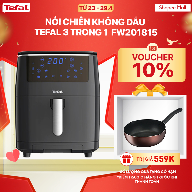 [Mã ELBSJBP04 giảm 12% đơn 500K] Nồi chiên không dầu Tefal 3 trong 1 Easy fry Steam & Grill FW201815