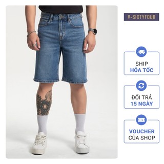 Quần Shorts Jeans Nam Dáng Rộng Màu Xanh Sáng. Light Blue Men's Jeans Shorts.V-SIXTYFOUR V64 - 123MD4103B1950