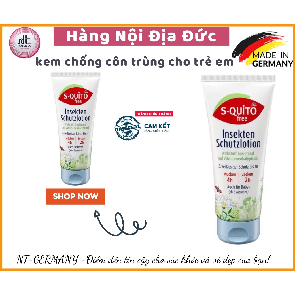 kem chống côn trùng cho trẻ em ( S-quitofree Insektenschutzlotion, 100 ml )