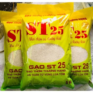  Gạo ST25  đặc sản sóc trăng dẻo đậm cơm thơm phức bao 5 kg  