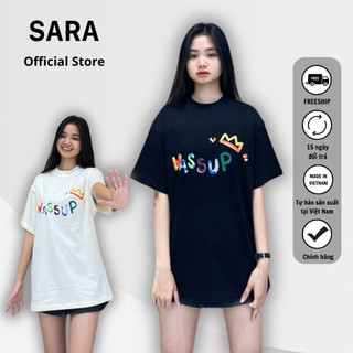 Áo Thun SARA VN Unisex Vương Miện Phông Tay Lỡ Nam Nữ Form Rộng Local Brand - Mã TD010