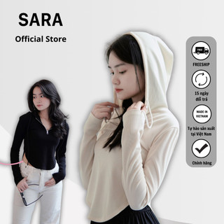 Áo Hoodie SARA VN Kiểu Dáng Baby Tee Siết Eo Tôn Dáng Phong Cách Hàn Quốc - Mã: TD020