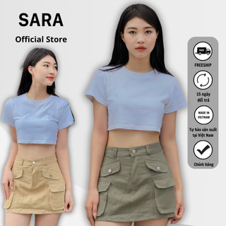 Chân Váy Ngắn SARA VN Kaki Túi Hộp Mã TD022