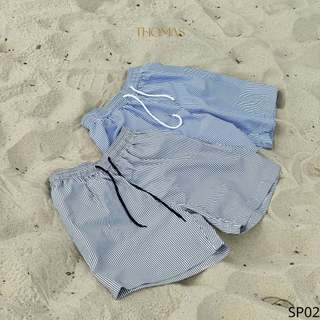  Quần Short Đùi Nam Mùa Hè Slice Kẻ Sọc Cạp Chun Chính Hãng THOMAS Stu SP02 