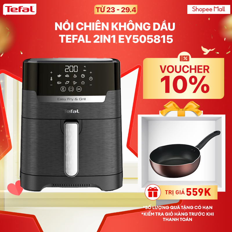 [Mã ELBSJBP04 giảm 12% đơn 500K] Nồi chiên không dầu Tefal 2in1 Easy Fry & Grill Precision EY505815