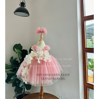 Váy cho bé gà hoa voan lưới