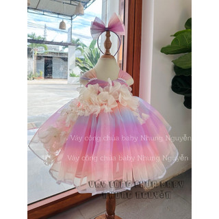 Váy cho bé gà hoa voan lưới