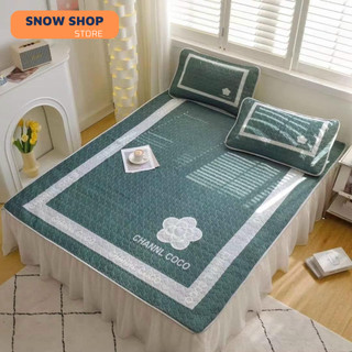 Chiếu điều hoà cao su non coco mẫu mới 2024 màu đẹp mịn mát -SNOWBEDDING- chiếu cao su non hàng dày trên 2kg loại đẹp